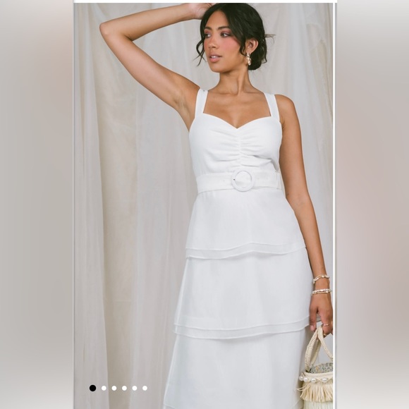 Show Me Your MuMu White Asymmetrical Dress - Picture 3 of 4